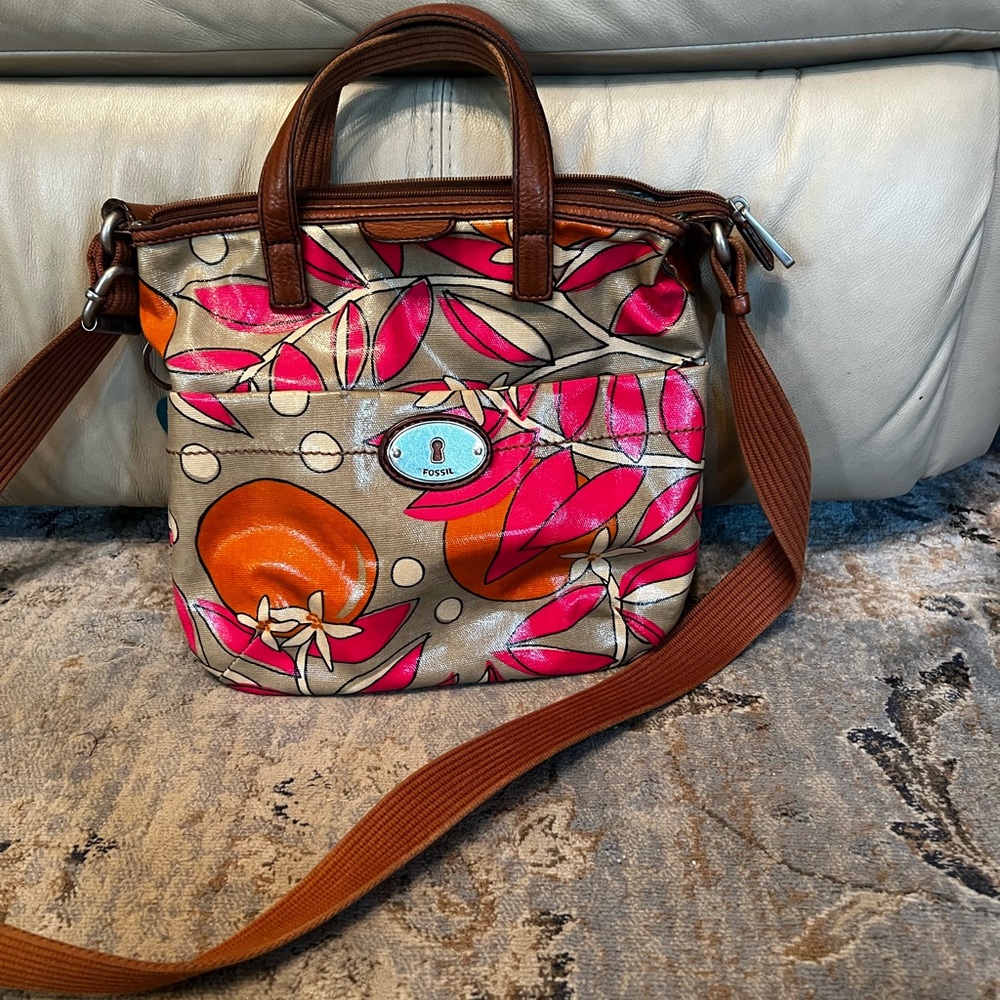 Floral Fossil “Key-Per” Crossbody Bag